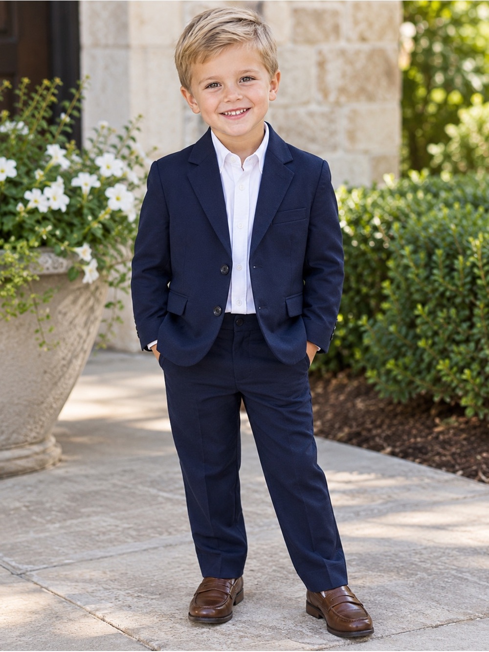 Little Boy’s Navy Two-Button Sport Coat - Tailored Blazer